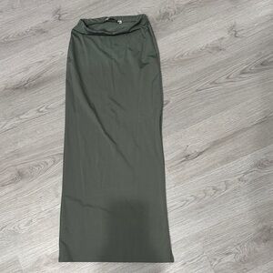 Bershka Dark Green Maxi Skirt